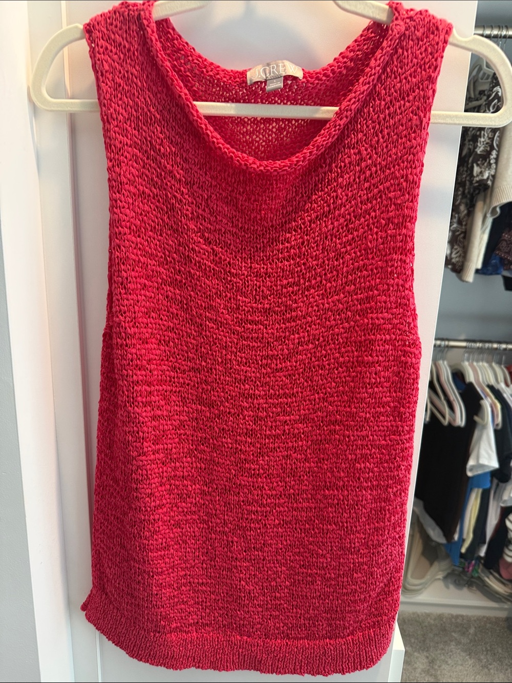 J. Crew sleeveless knit tank in vibrant pink